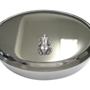 Small Detailed Frog Toad Oval Trinket Jewelry Box